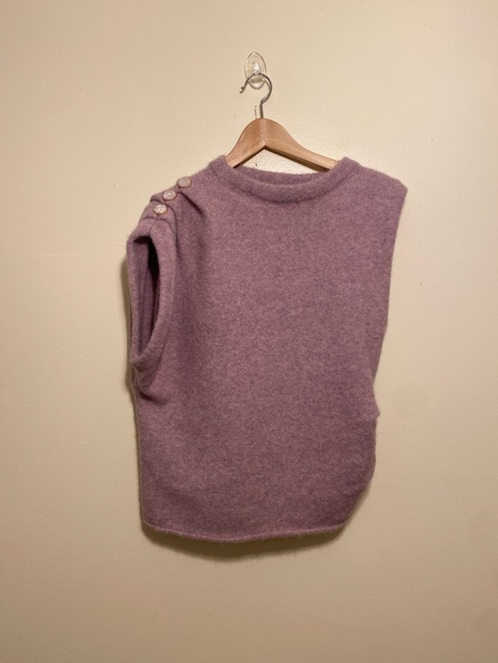 Zara Sweaters - Zara Lavender Sleeveless Crew-Neck Sweater Vest with Shoulder Buttons. Size M .